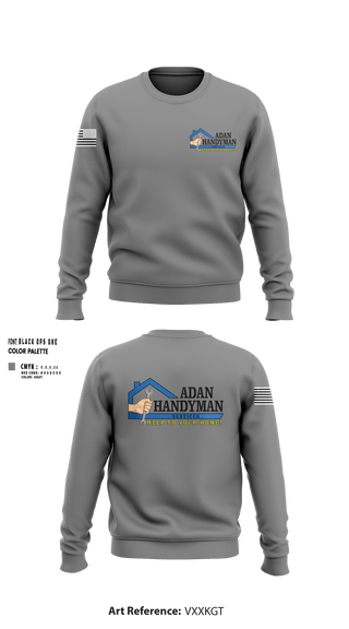 Crew Neck Sweatshirt, Adan Handyman Services, , Teamtime, Team time, sublimation, custom sports apparel, team uniforms, spirit wear, spiritwear, sports uniforms, custom shirts, team store, custom team store, fundraiser sports, apparel fundraiser