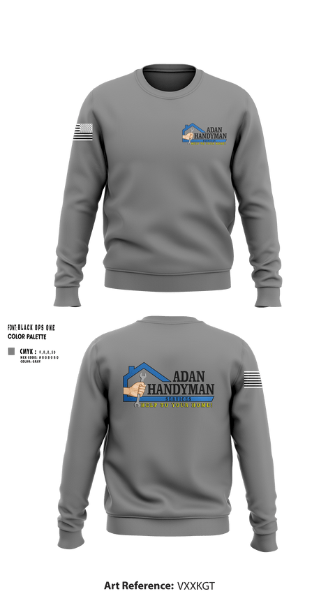 Crew Neck Sweatshirt, Adan Handyman Services, , Teamtime, Team time, sublimation, custom sports apparel, team uniforms, spirit wear, spiritwear, sports uniforms, custom shirts, team store, custom team store, fundraiser sports, apparel fundraiser