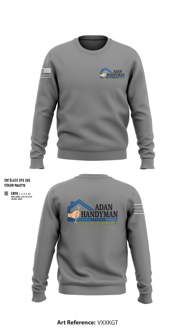 Crew Neck Sweatshirt, Adan Handyman Services, , Teamtime, Team time, sublimation, custom sports apparel, team uniforms, spirit wear, spiritwear, sports uniforms, custom shirts, team store, custom team store, fundraiser sports, apparel fundraiser