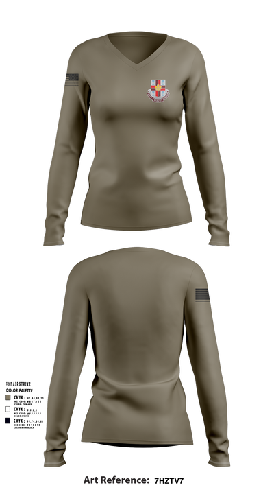 439th MMB 38467463 Women's Long Sleeve V-neck Shirt - 105