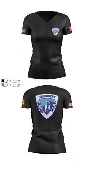 Womens Short Sleeve Vneck Shirt, Discovery ChalleNGe Academy, , Teamtime, Team time, sublimation, custom sports apparel, team uniforms, spirit wear, spiritwear, sports uniforms, custom shirts, team store, custom team store, fundraiser sports, apparel fundraiser