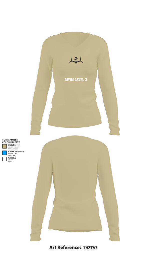 Womens Long Sleeve Vneck Shirt, MVIM Level 3, , Teamtime, Team time, sublimation, custom sports apparel, team uniforms, spirit wear, spiritwear, sports uniforms, custom shirts, team store, custom team store, fundraiser sports, apparel fundraiser