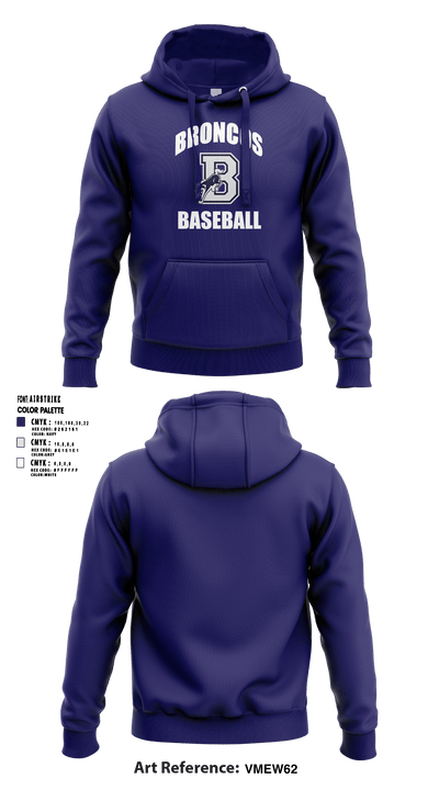 Burrillville High School Broncos Baseball 5359467 Hoodie - 1
