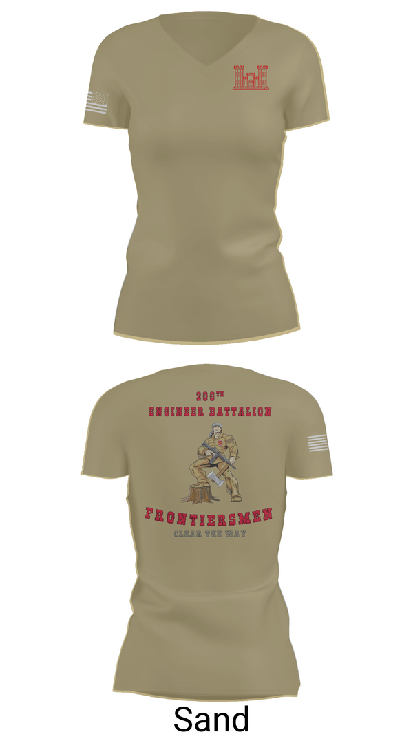 Womens Short Sleeve Vneck Shirt, 206th EN BN, , Teamtime, Team time, sublimation, custom sports apparel, team uniforms, spirit wear, spiritwear, sports uniforms, custom shirts, team store, custom team store, fundraiser sports, apparel fundraiser