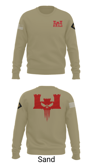 Crew Neck Sweatshirt, A co 578th BEB, , Teamtime, Team time, sublimation, custom sports apparel, team uniforms, spirit wear, spiritwear, sports uniforms, custom shirts, team store, custom team store, fundraiser sports, apparel fundraiser