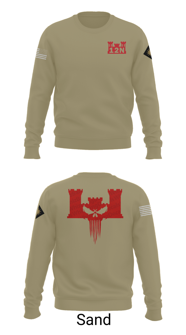 Crew Neck Sweatshirt, A co 578th BEB, , Teamtime, Team time, sublimation, custom sports apparel, team uniforms, spirit wear, spiritwear, sports uniforms, custom shirts, team store, custom team store, fundraiser sports, apparel fundraiser
