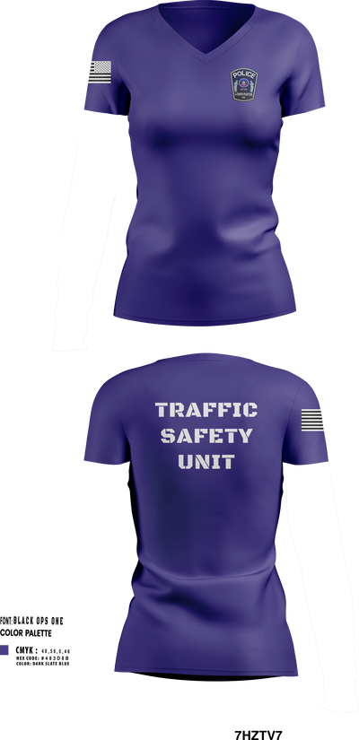 Traffic Safety Unit 70810452 Women's Short Sleeve V-neck Shirt - 251