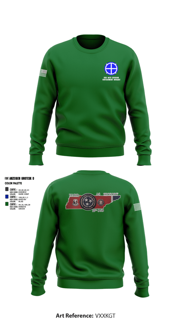 Crew Neck Sweatshirt, HHC 35th Division Sustainment Brigade, National Guard, Teamtime, Team time, sublimation, custom sports apparel, team uniforms, spirit wear, spiritwear, sports uniforms, custom shirts, team store, custom team store, fundraiser sports, apparel fundraiser
