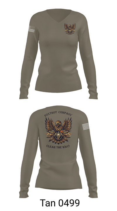 Foxtrot Company, 832nd OD BN 51500889 Women's Long Sleeve V-neck Shirt - 77