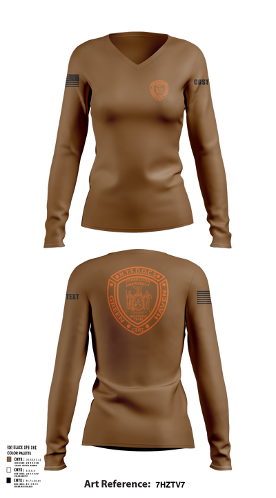 Green Haven CERT 13019233 Women's Long Sleeve V-neck Shirt - 110