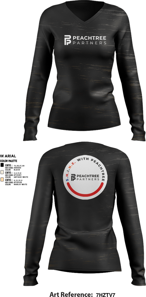 Womens Long Sleeve Vneck Shirt, Peachtree Partners, , Teamtime, Team time, sublimation, custom sports apparel, team uniforms, spirit wear, spiritwear, sports uniforms, custom shirts, team store, custom team store, fundraiser sports, apparel fundraiser