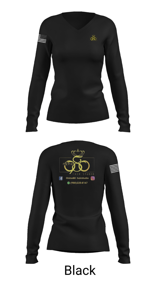 Womens Long Sleeve Vneck Shirt, Nine80, , Teamtime, Team time, sublimation, custom sports apparel, team uniforms, spirit wear, spiritwear, sports uniforms, custom shirts, team store, custom team store, fundraiser sports, apparel fundraiser