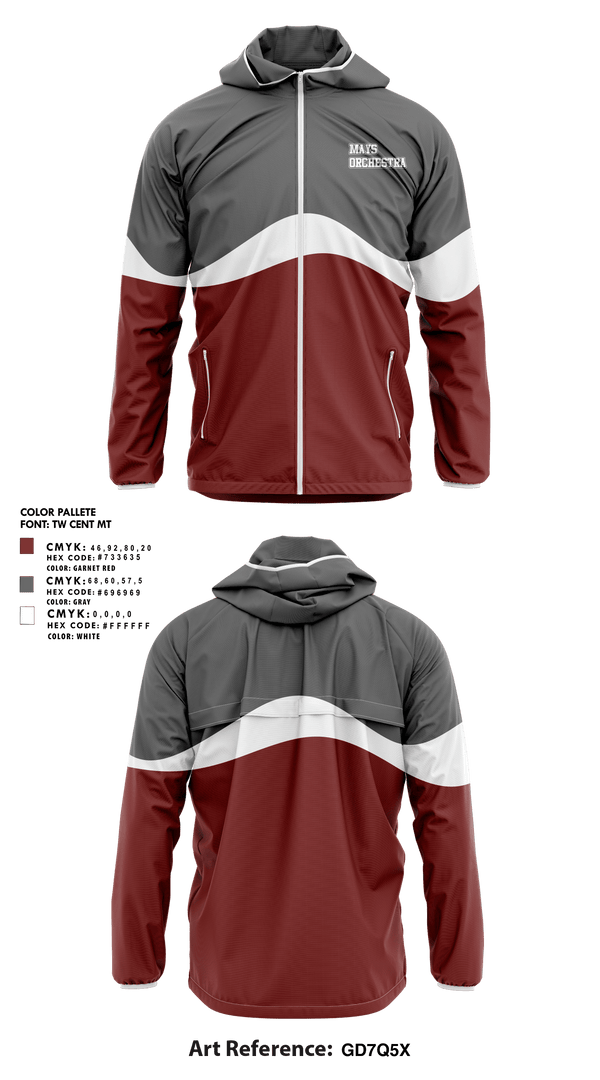 Windbreaker, Mays Orchestra, Spirit Store, Teamtime, Team time, sublimation, custom sports apparel, team uniforms, spirit wear, spiritwear, sports uniforms, custom shirts, team store, custom team store, fundraiser sports, apparel fundraiser