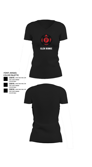 Womens Short Sleeve Vneck Shirt, Glen Burnie, Fire Department, Teamtime, Team time, sublimation, custom sports apparel, team uniforms, spirit wear, spiritwear, sports uniforms, custom shirts, team store, custom team store, fundraiser sports, apparel fundraiser