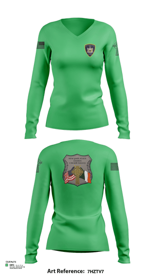 Womens Long Sleeve Vneck Shirt, NYS Court Officer, Police, Teamtime, Team time, sublimation, custom sports apparel, team uniforms, spirit wear, spiritwear, sports uniforms, custom shirts, team store, custom team store, fundraiser sports, apparel fundraiser