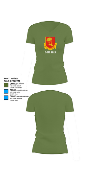 Womens Short Sleeve Vneck Shirt, 2-377 PFAR, Army, Teamtime, Team time, sublimation, custom sports apparel, team uniforms, spirit wear, spiritwear, sports uniforms, custom shirts, team store, custom team store, fundraiser sports, apparel fundraiser
