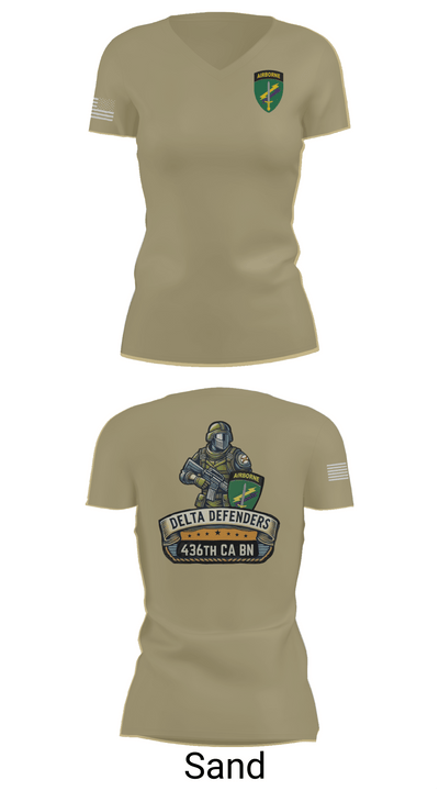D Co 436th CA BN 62553628 Women's Short Sleeve V-neck Shirt - 88