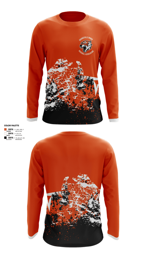 Long Sleeve Performance Shirt, Orangeville Minor Baseball Association, Baseball, Teamtime, Team time, sublimation, custom sports apparel, team uniforms, spirit wear, spiritwear, sports uniforms, custom shirts, team store, custom team store, fundraiser sports, apparel fundraiser