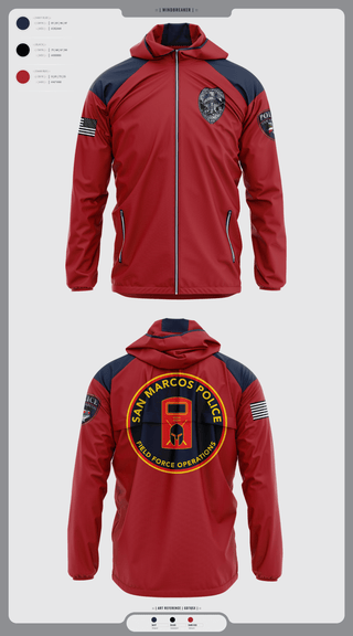 Windbreaker, San marcos police - field force, Police, Teamtime, Team time, sublimation, custom sports apparel, team uniforms, spirit wear, spiritwear, sports uniforms, custom shirts, team store, custom team store, fundraiser sports, apparel fundraiser
