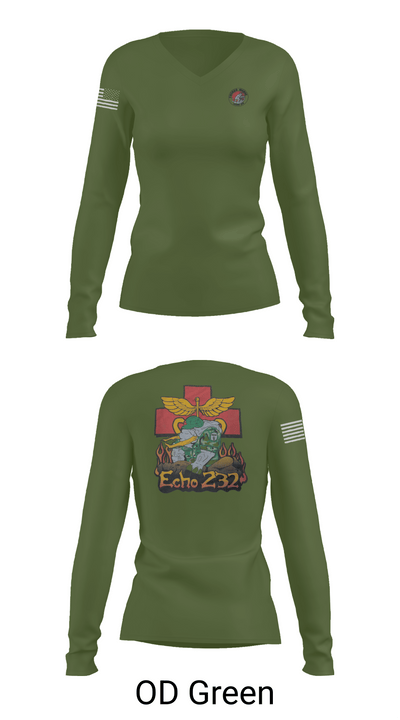 Echo Company 232nd battalion 37509624 Women's Long Sleeve V-neck Shirt - 57