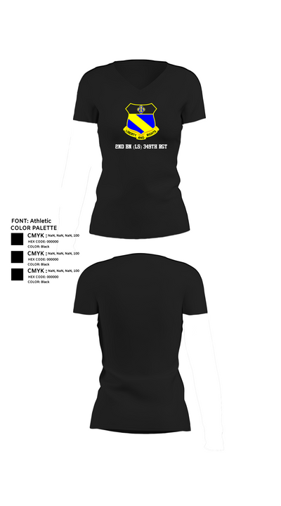 2nd BN (LS) 349th RGT 90715195 Women's Short Sleeve V-neck Shirt - 24