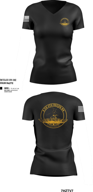 Womens Short Sleeve Vneck Shirt, E Co 4th Recon BN, , Teamtime, Team time, sublimation, custom sports apparel, team uniforms, spirit wear, spiritwear, sports uniforms, custom shirts, team store, custom team store, fundraiser sports, apparel fundraiser