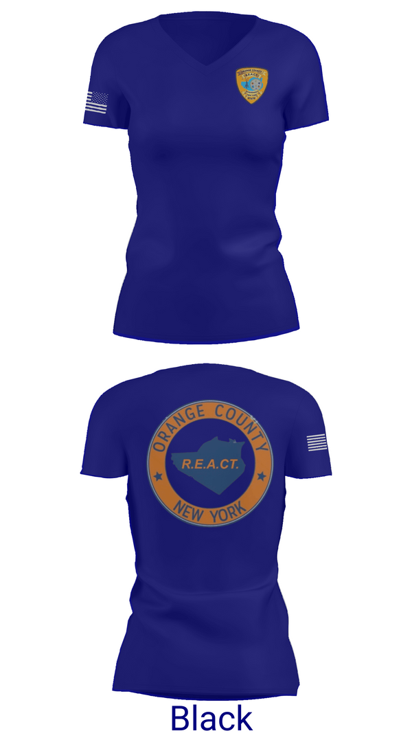 Womens Short Sleeve Vneck Shirt, Orange County REACT, , Teamtime, Team time, sublimation, custom sports apparel, team uniforms, spirit wear, spiritwear, sports uniforms, custom shirts, team store, custom team store, fundraiser sports, apparel fundraiser