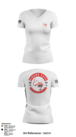 Womens Short Sleeve Vneck Shirt, Falcon Navy, , Teamtime, Team time, sublimation, custom sports apparel, team uniforms, spirit wear, spiritwear, sports uniforms, custom shirts, team store, custom team store, fundraiser sports, apparel fundraiser