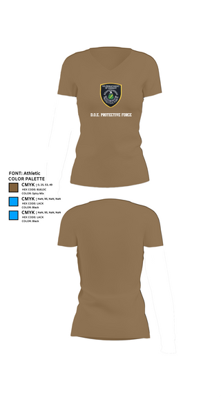 Womens Short Sleeve Vneck Shirt, D.O.E. Protective Force, , Teamtime, Team time, sublimation, custom sports apparel, team uniforms, spirit wear, spiritwear, sports uniforms, custom shirts, team store, custom team store, fundraiser sports, apparel fundraiser