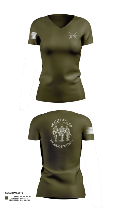 Silent Battles 26852061 Women's Short Sleeve V-neck Shirt - 3