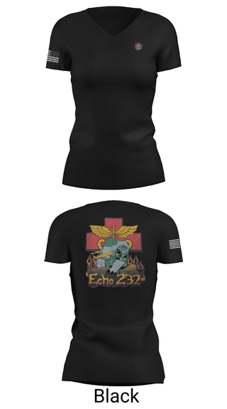 Womens Short Sleeve Vneck Shirt, Echo Company 232nd battalion, Army, Teamtime, Team time, sublimation, custom sports apparel, team uniforms, spirit wear, spiritwear, sports uniforms, custom shirts, team store, custom team store, fundraiser sports, apparel fundraiser