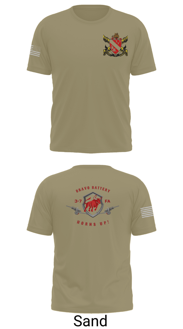 Short Sleeve Performance Shirt, Bravo Battery 3-7 FA, Army, Teamtime, Team time, sublimation, custom sports apparel, team uniforms, spirit wear, spiritwear, sports uniforms, custom shirts, team store, custom team store, fundraiser sports, apparel fundraiser
