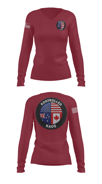 Kontrolled Kaos 4706470 Women's Long Sleeve V-neck Shirt - 17