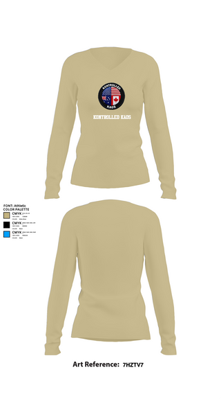 Womens Long Sleeve Vneck Shirt, Kontrolled Kaos, E-Sports, Teamtime, Team time, sublimation, custom sports apparel, team uniforms, spirit wear, spiritwear, sports uniforms, custom shirts, team store, custom team store, fundraiser sports, apparel fundraiser