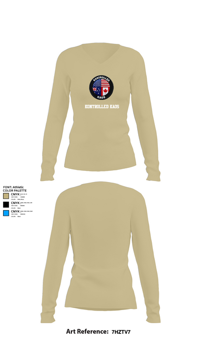 Kontrolled Kaos 4706470 Women's Long Sleeve V-neck Shirt - 82