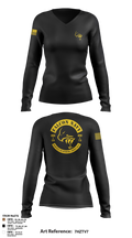 Falcon Navy 41884136 Women's Long Sleeve V-neck Shirt - 4