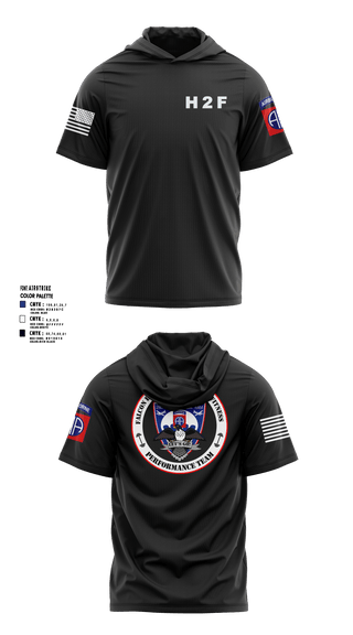 Short Sleeve Performance Shirt with hood, 2BCT H2F, Army, Teamtime, Team time, sublimation, custom sports apparel, team uniforms, spirit wear, spiritwear, sports uniforms, custom shirts, team store, custom team store, fundraiser sports, apparel fundraiser