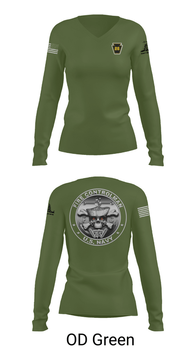 Fire Controlman 9511626 Women's Long Sleeve V-neck Shirt - 54