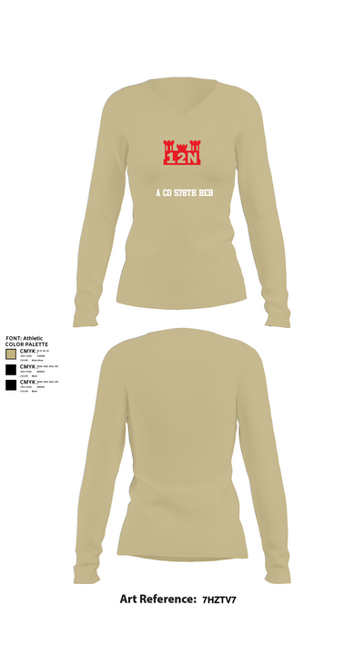 A co 578th BEB 4198260 Women's Long Sleeve V-neck Shirt - 78
