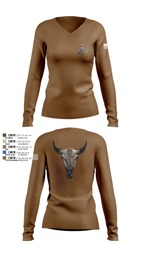 Womens Long Sleeve Vneck Shirt, VP-26 Aircrew Association, , Teamtime, Team time, sublimation, custom sports apparel, team uniforms, spirit wear, spiritwear, sports uniforms, custom shirts, team store, custom team store, fundraiser sports, apparel fundraiser