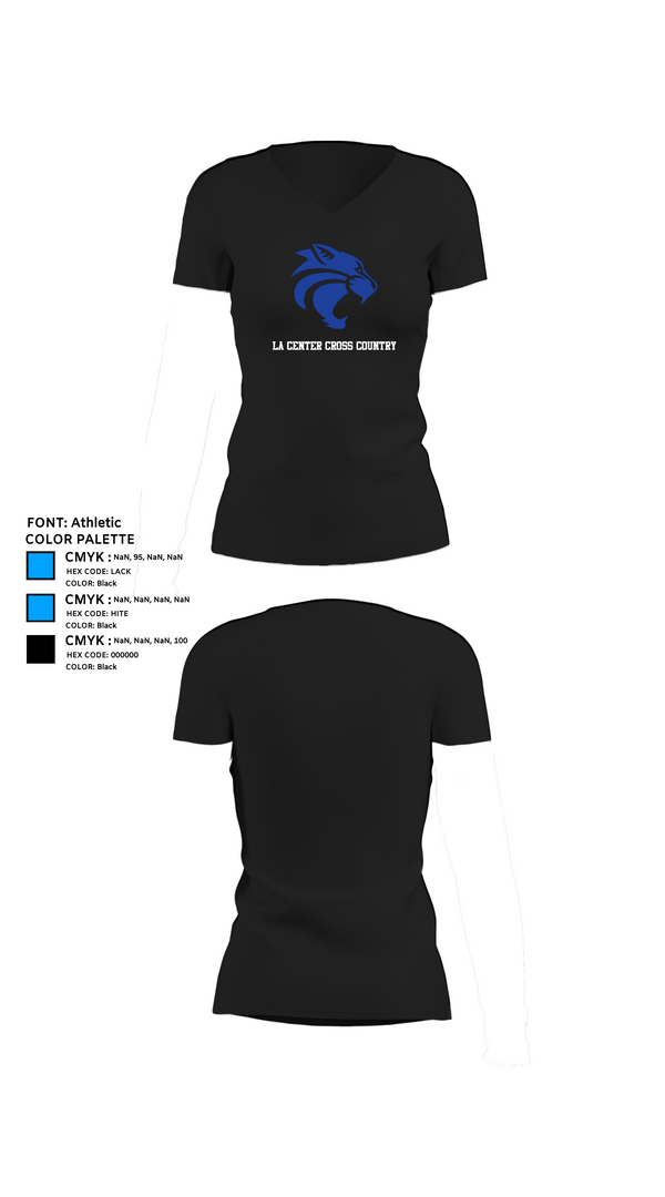 Womens Short Sleeve Vneck Shirt, La Center Cross Country, Cross Country, Teamtime, Team time, sublimation, custom sports apparel, team uniforms, spirit wear, spiritwear, sports uniforms, custom shirts, team store, custom team store, fundraiser sports, apparel fundraiser