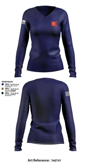 Womens Long Sleeve Vneck Shirt, 419th Transportation Company, , Teamtime, Team time, sublimation, custom sports apparel, team uniforms, spirit wear, spiritwear, sports uniforms, custom shirts, team store, custom team store, fundraiser sports, apparel fundraiser