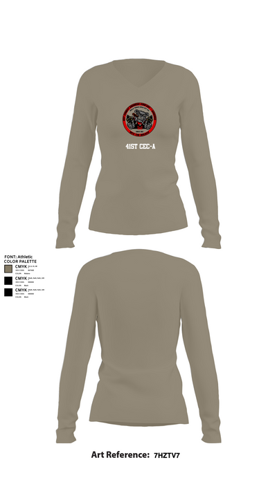 41st CEC-A 2239571 Women's Long Sleeve V-neck Shirt - 62