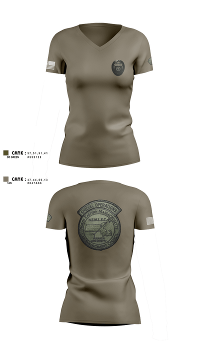 NEMLEC SWAT 38591505 Women's Short Sleeve V-neck Shirt - 1