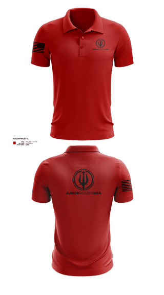 Short Sleeve Performance Polo, Junior Guards USA, Swimming, Teamtime, Team time, sublimation, custom sports apparel, team uniforms, spirit wear, spiritwear, sports uniforms, custom shirts, team store, custom team store, fundraiser sports, apparel fundraiser