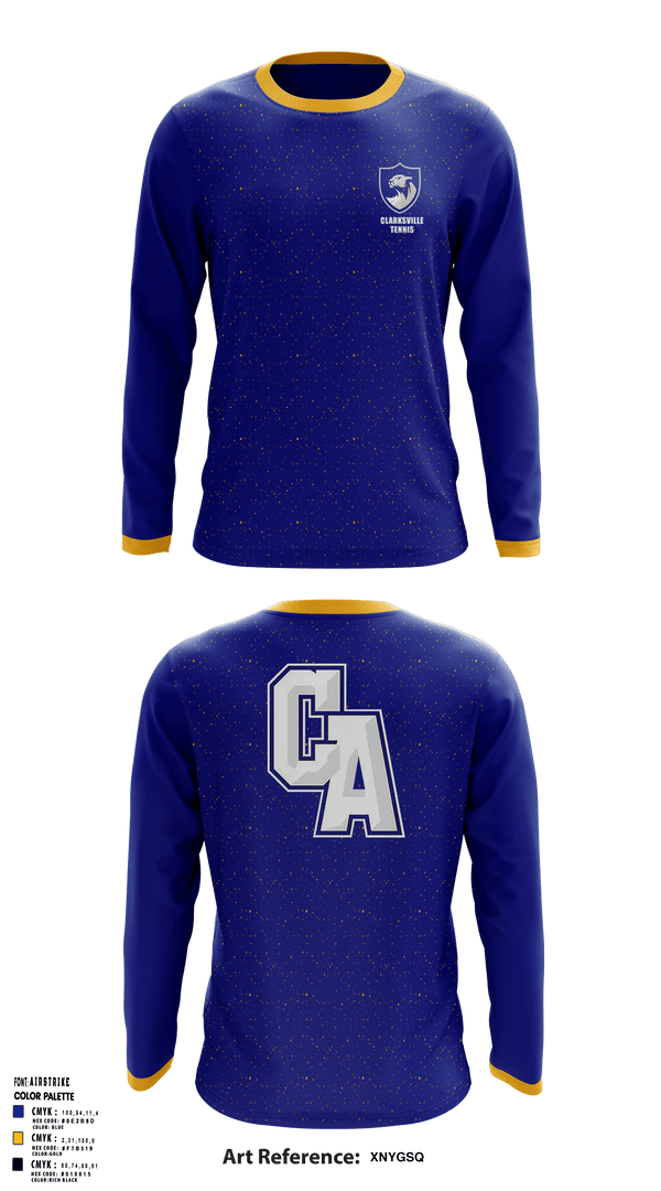Long Sleeve Performance Shirt, Clarksville Academy Tennis, Tennis, Teamtime, Team time, sublimation, custom sports apparel, team uniforms, spirit wear, spiritwear, sports uniforms, custom shirts, team store, custom team store, fundraiser sports, apparel fundraiser