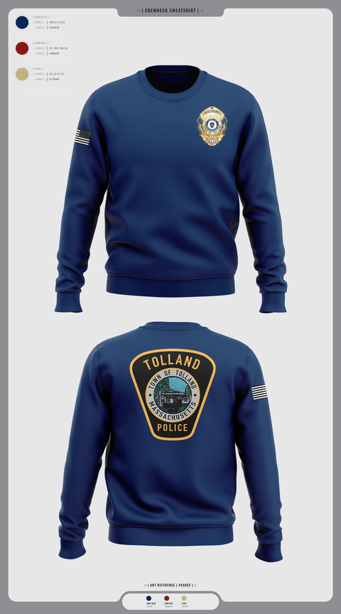 Crew Neck Sweatshirt, Tolland Police Department, , Teamtime, Team time, sublimation, custom sports apparel, team uniforms, spirit wear, spiritwear, sports uniforms, custom shirts, team store, custom team store, fundraiser sports, apparel fundraiser
