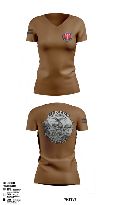 345th Medical Company Ground Ambulance 11414696 Women's Short Sleeve V-neck Shirt - 1