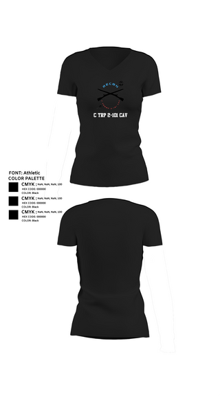 Womens Short Sleeve Vneck Shirt, C TRP 2-101 CAV, , Teamtime, Team time, sublimation, custom sports apparel, team uniforms, spirit wear, spiritwear, sports uniforms, custom shirts, team store, custom team store, fundraiser sports, apparel fundraiser