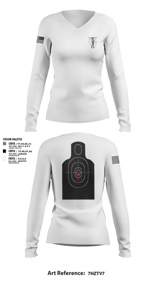 Womens Long Sleeve Vneck Shirt, WIARNG Marksmanship, , Teamtime, Team time, sublimation, custom sports apparel, team uniforms, spirit wear, spiritwear, sports uniforms, custom shirts, team store, custom team store, fundraiser sports, apparel fundraiser